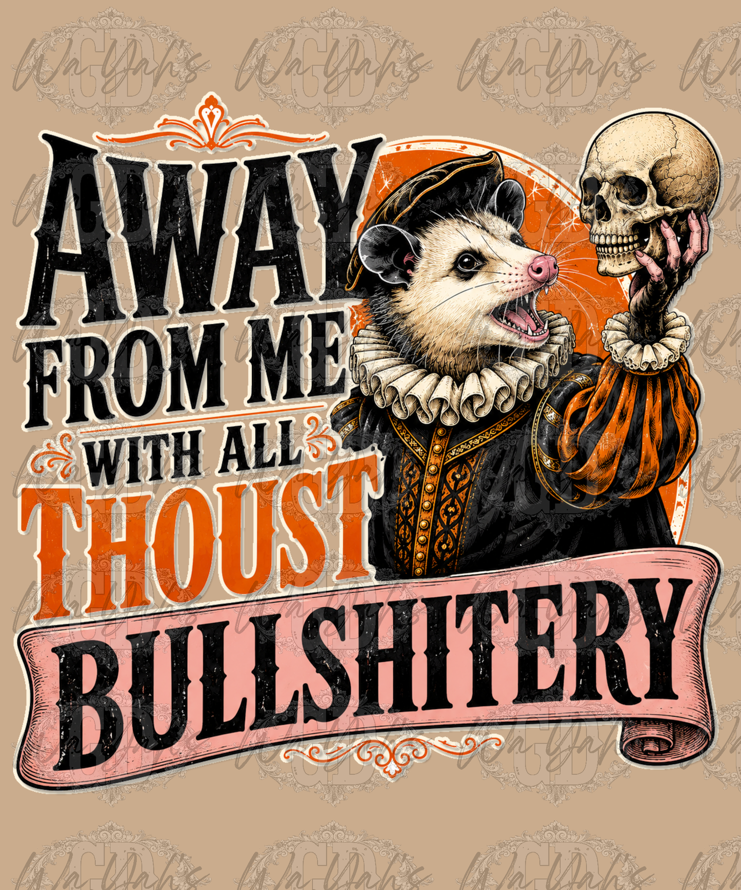 Away From Me With All Thoust Bullshitery Funny Opossum Shirt Design (Digital Download)