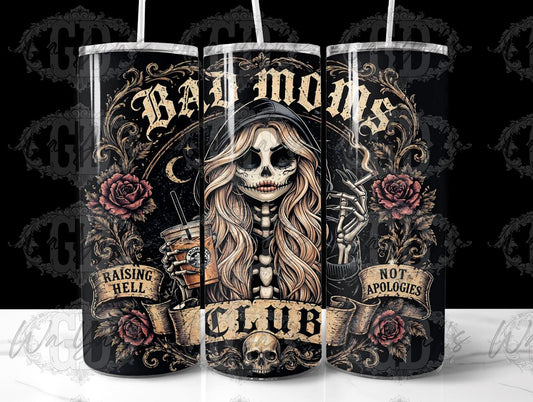 Bad Moms Club - 2 Design Downloads. 20oz Tumbler Wrap - Sublimation.