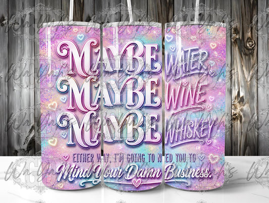 Maybe Water - Pastel- 20oz Sublimation Wrap Design - Digital Download