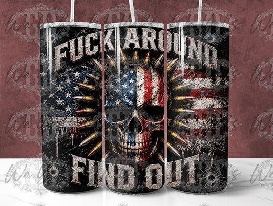 FAFO - Skull - 20oz Sublimation Wrap Design - Digital Download