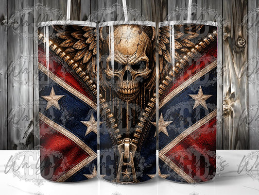 Skull Zipper - 20oz Sublimation Wrap Design - Digital Download
