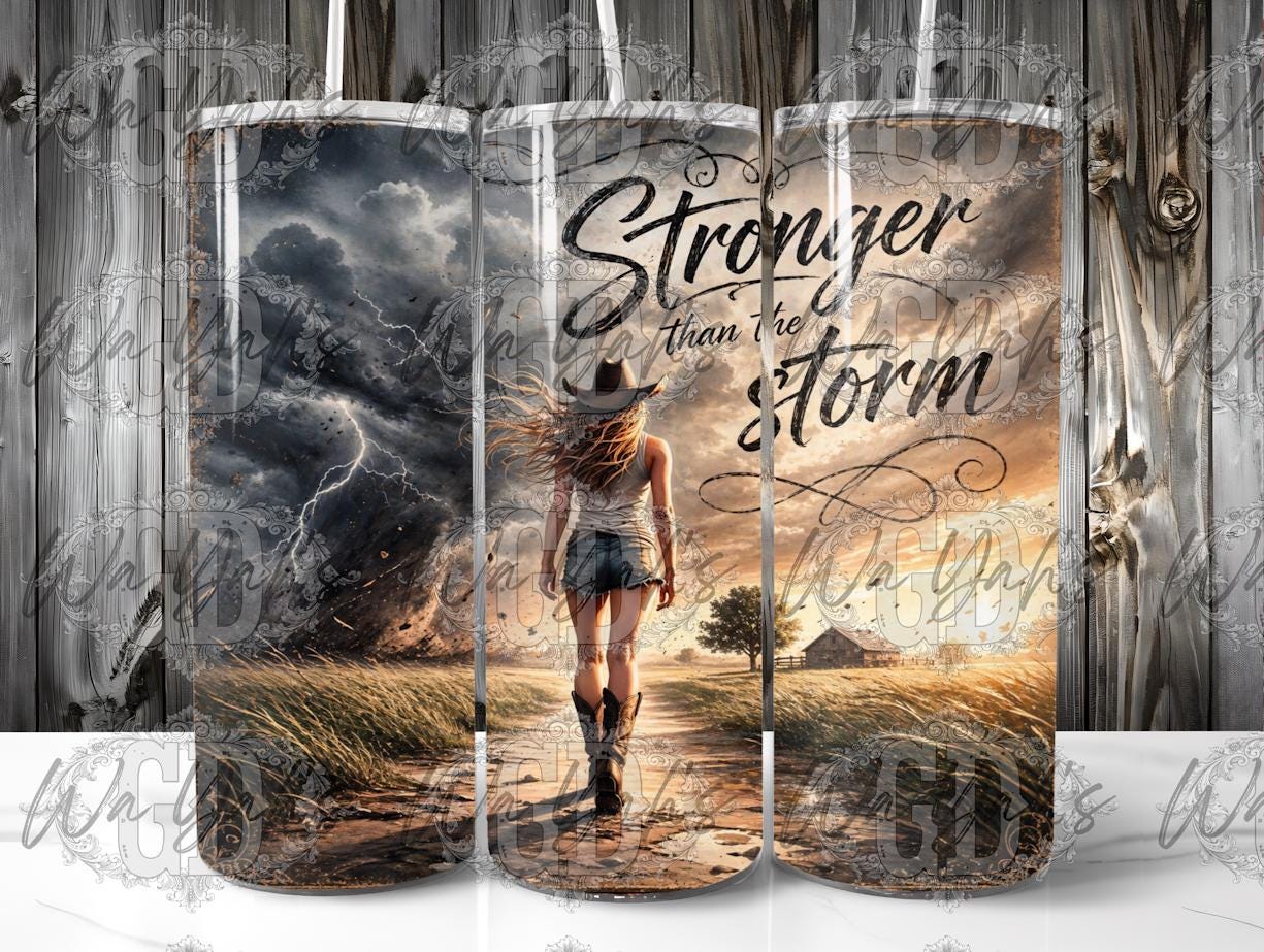 Stronger Than the Storm - 20oz Sublimation Wrap Design - Digital Download