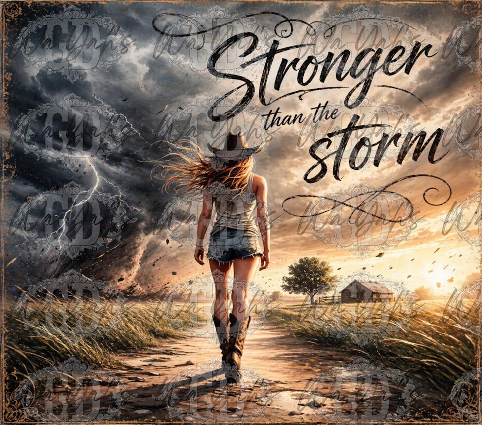 Stronger Than the Storm - 20oz Sublimation Wrap Design - Digital Download