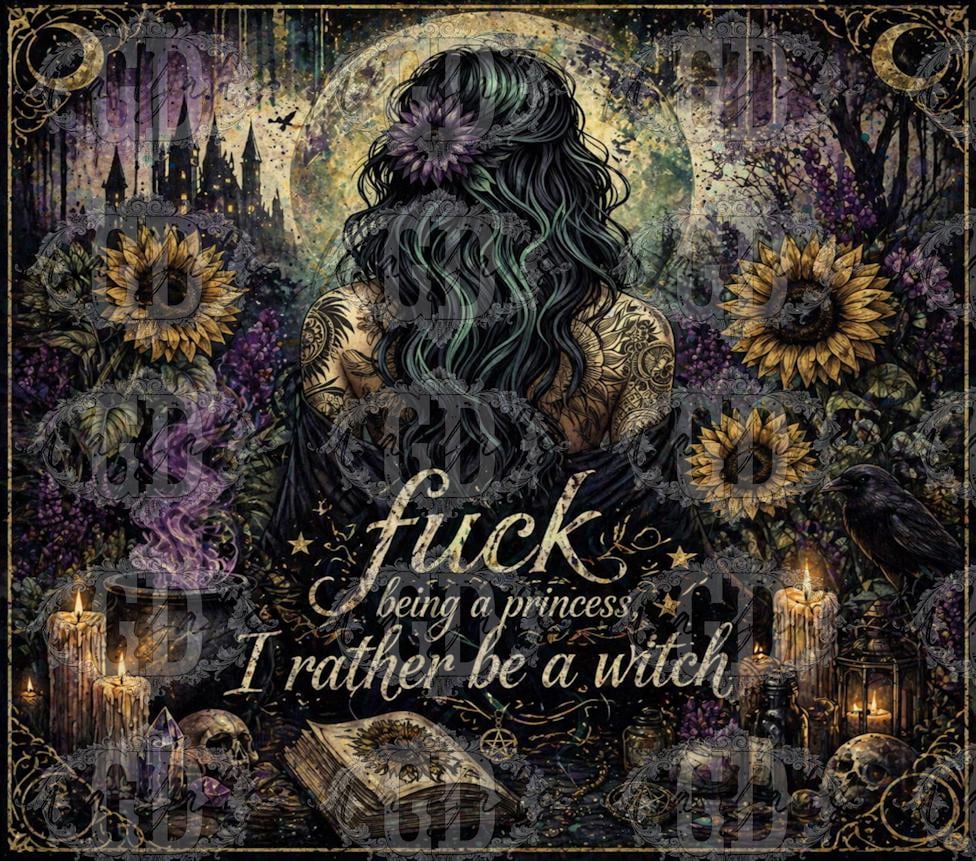 Rather be a Witch - 20oz Sublimation Tumbler Wrap Design - Digital Download