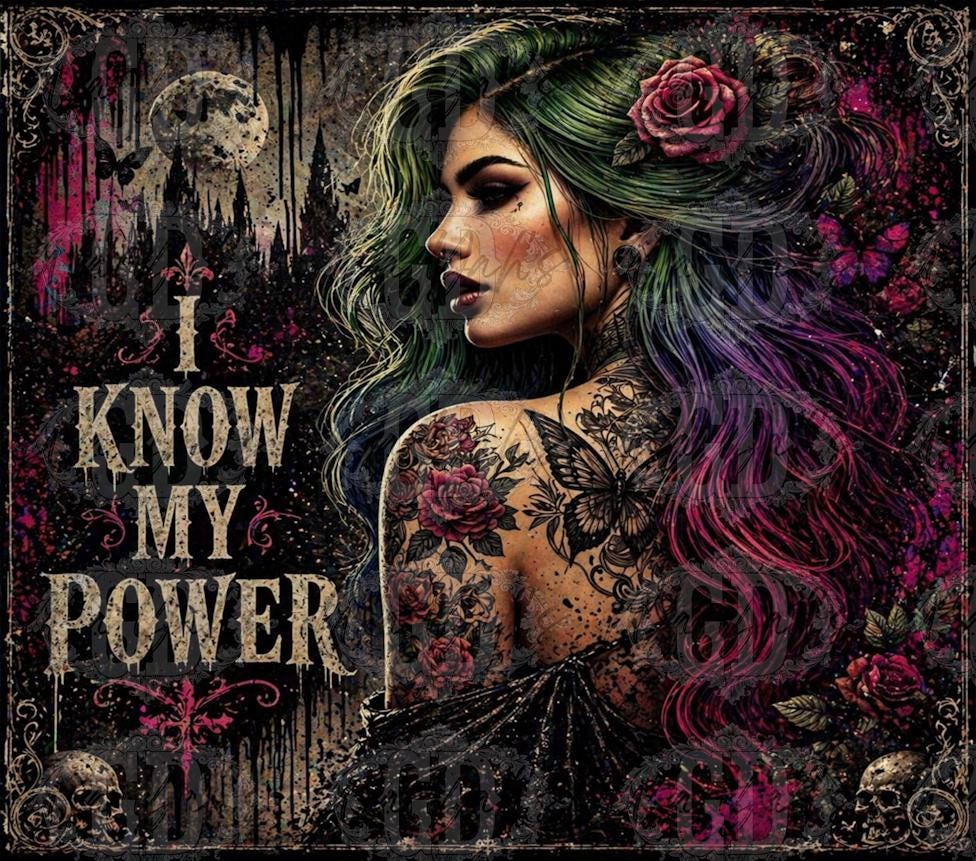 I Know My Power - 20oz Sublimation Tumbler Wrap Design - Digital Download