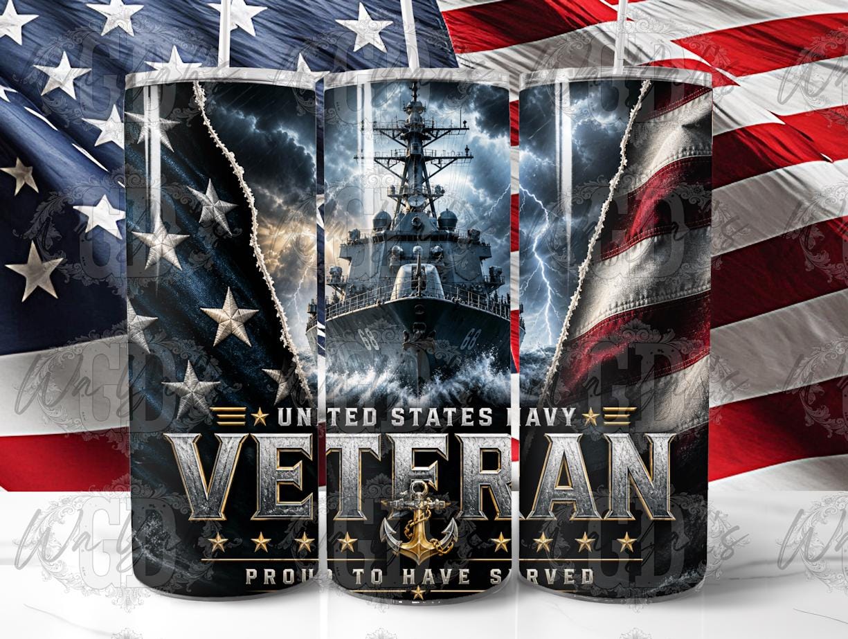 Navy Veteran - 20oz Sublimation Tumbler Design