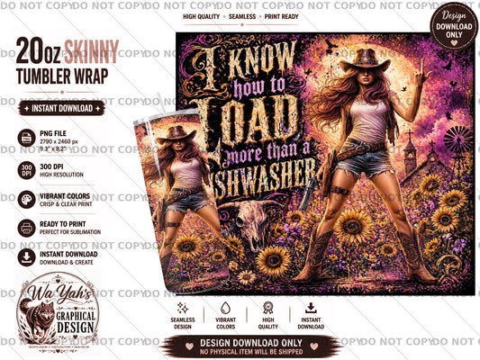 Load More Than A Dishwasher - 20oz Sublimation Tumbler Wrap Design -Digital Download