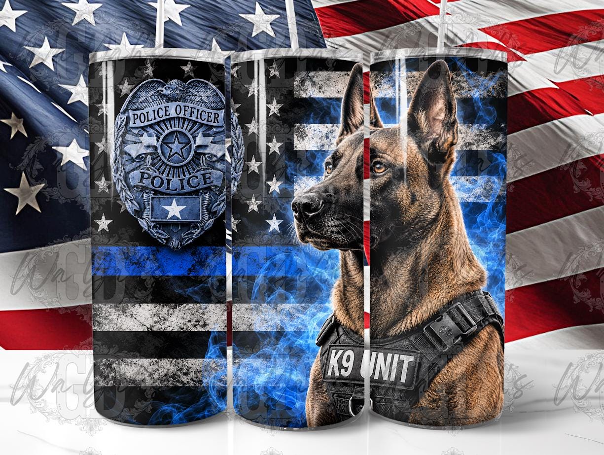Belgian Malinois K9 - 20oz Sublimation Wrap Tumbler Design Download