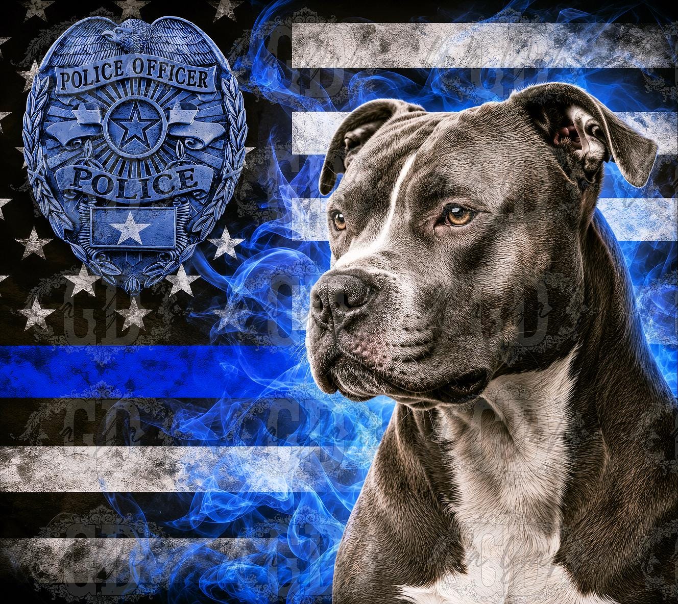 Pit Bull K9 - 20oz Sublimation Wrap Tumbler Design Download