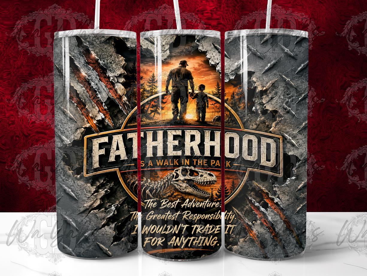 Fatherhood PNG Sublimation Design for Dad 20oz Tumbler