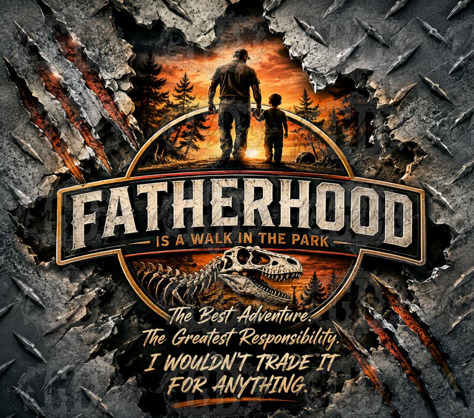 Fatherhood PNG Sublimation Design for Dad 20oz Tumbler