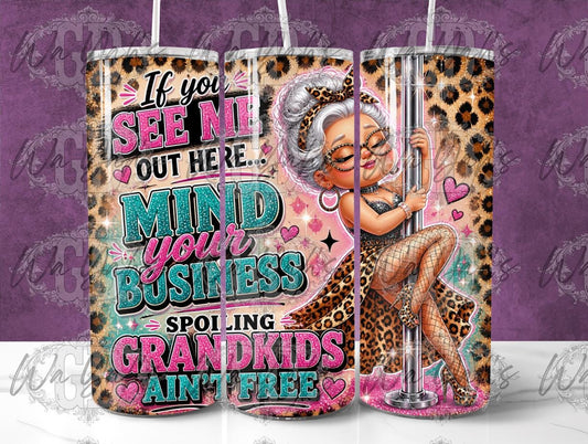 Pole Dancing Grandma - 20oz Sublimation Wrap Design - Printable PNG for Crafting | Downloadable Sublimation File
