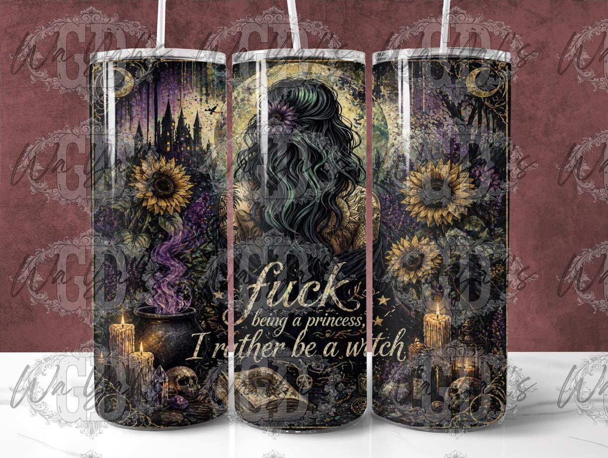 Rather be a Witch - 20oz Sublimation Tumbler Wrap Design - Digital Download