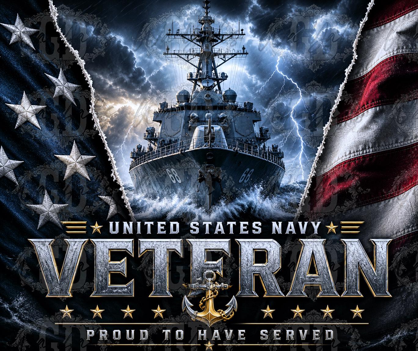 Navy Veteran - 20oz Sublimation Tumbler Design