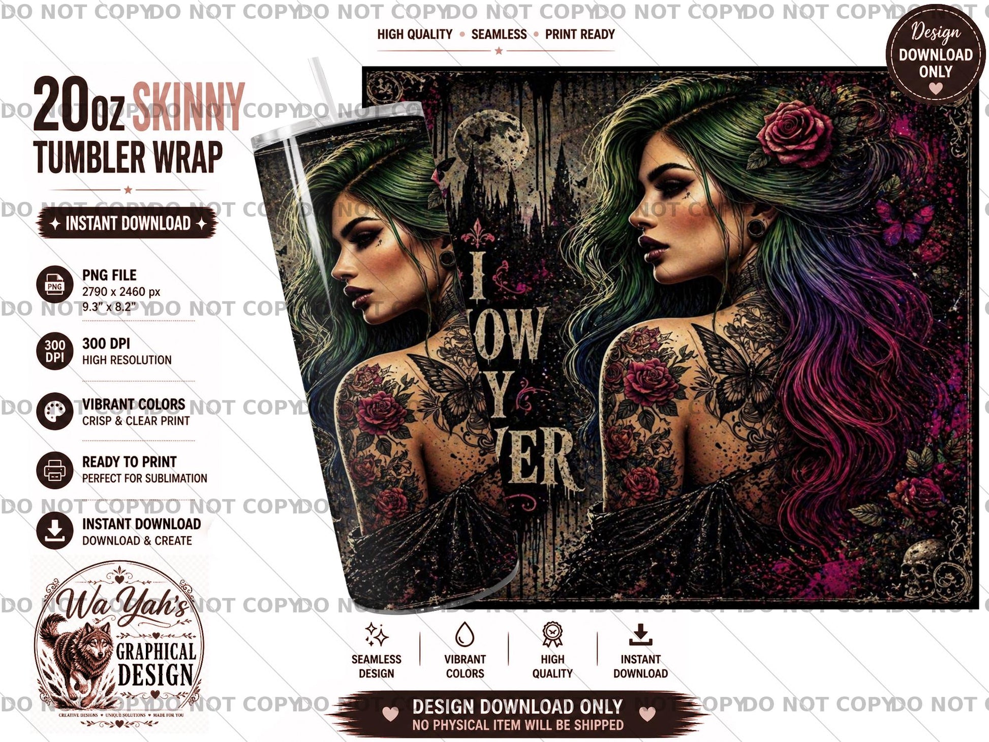 I Know My Power - 20oz Sublimation Tumbler Wrap Design - Digital Download