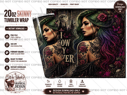 I Know My Power - 20oz Sublimation Tumbler Wrap Design - Digital Download