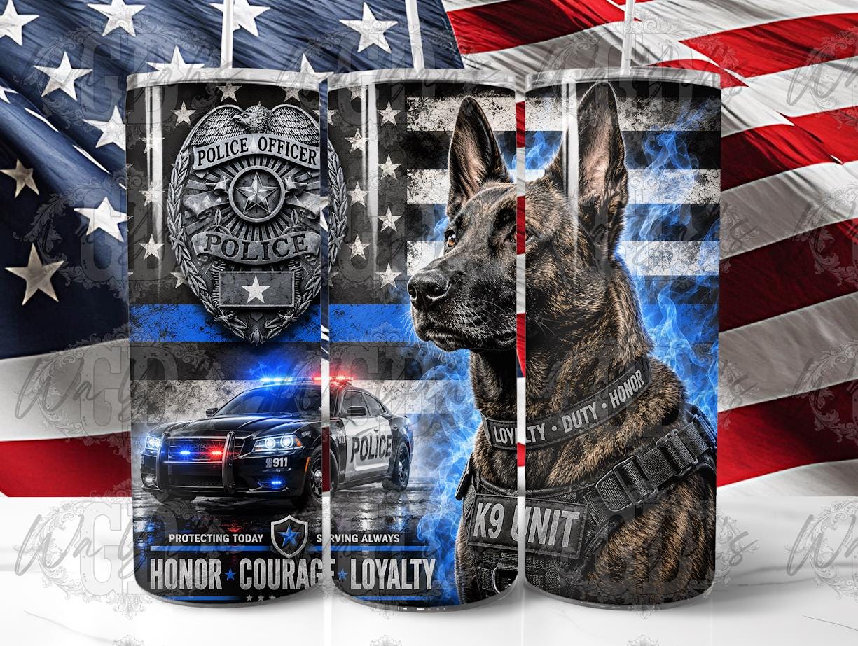 Dutch Shepherd K9 - 20oz Sublimation Wrap Tumbler Design