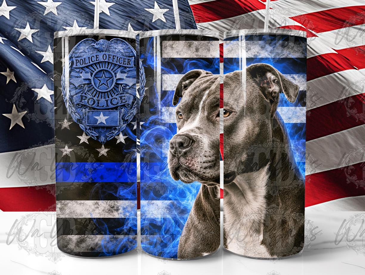 Pit Bull K9 - 20oz Sublimation Wrap Tumbler Design Download